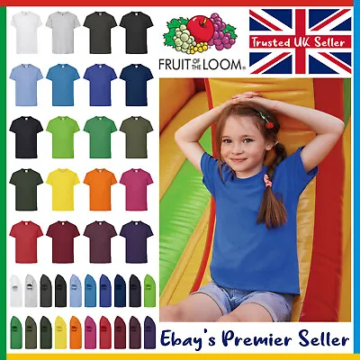 Buy Kids Plain T-Shirt, Fruit Of The Loom Original Children's Tee, FREE Delivery • 3.25£