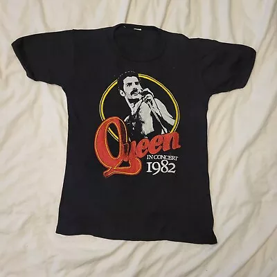 Buy Vintage Original 1982 Queen In Concert UK Tour T-Shirt Black - XS (17  P2p) • 49.99£