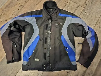 Buy Used Preowned Swift Blue And Black Motorcycle Jacket Size Small With Armour • 30£