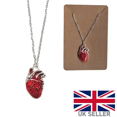 Buy Pumping Heart Necklace Organ Jewellery Gothic Pagan Gift Xmas Chain Veins Blood • 3.99£