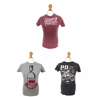 Buy Mens Small 3 Pack T-Shirt Bundle FCUK Pull & Bear Bottle Ghost Rider • 18£