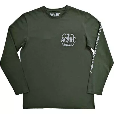 Buy AC/DC 'Rock Or Bust' Green Long Sleeve T Shirt - NEW • 21.99£