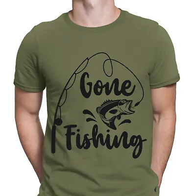 Buy Gone Fishing T-Shirt Funny Angling Fish Fisherman Gift Mens T Shirts Top #F#D1 • 3.99£