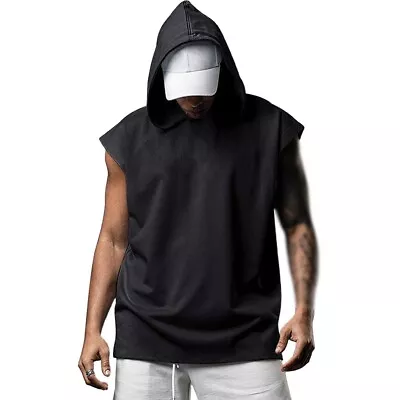 Buy Men Pullover Sleeveless Hoody Hoodie Tank Top Shirt Vest Muscle Fitness Gym Tee • 13.98£