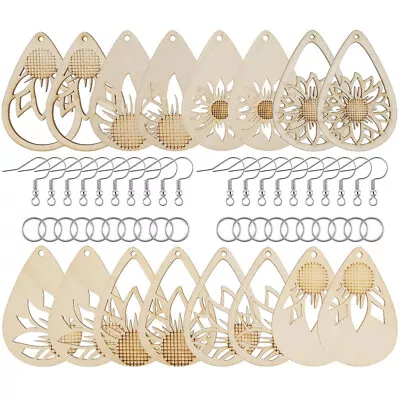Buy  Wood Wooden Earrings Women's Cabochons For Jewelry Making Kit • 8.08£