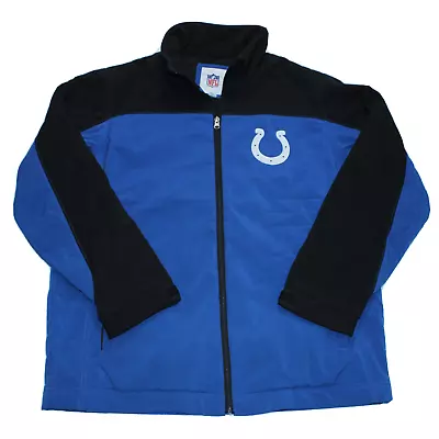 Buy Indianapolis Colts Jacket Large NFL USA Zip Up Fleece Lined With Collar Vintage • 9.99£