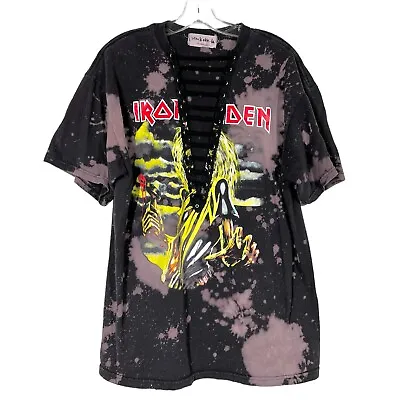 Buy Iamkoko LA Iron Maiden T-Shirt Top XL Black Tie Dye • 18.89£