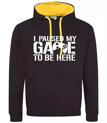Buy Mens Gaming Hoodie Hoody Hooded Sweatshirt I Paused My Game To Be Here Gamer • 22.99£