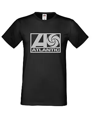 Buy Atlantic Records T Shirt Northern Soul Motoen Black With Silver Design Size XL • 3.95£