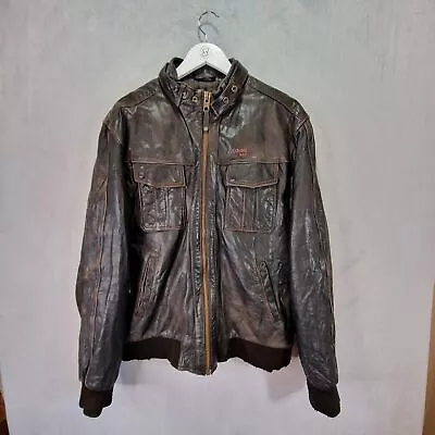 Buy Schott Leather Jacket Mens XL Extra Large Brown Cowhide Leather Vintage M85 MA-7 • 149.99£