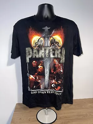 Buy Pantera God Damn Electric Black Mens T-shirt Size Large • 19.99£