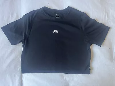 Buy VANS | Cropped Black T-Shirt | With Logo | S • 0.99£