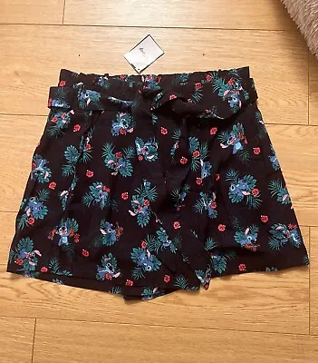 Buy New Disney Lilo & Stitch Floral Flippy Shorts Size Uk L Bnwt 1/2 Elasticated • 38.99£