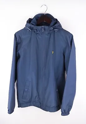 Buy Lyle & Scott Men Jacket Casual Leisure Windproof Hoodie Lightweight Blue Size S • 45.54£