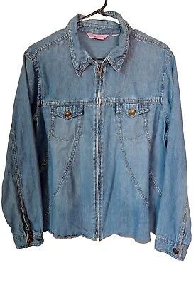 Buy Girl Krazy Denim Zip UP Jacket Shirt WOMEN PLUS SZ 2x SHACKET WESTERN • 20.48£