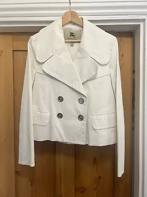 Buy BURBERRY Cotton Cropped Jacket Size UK 12 • 55£