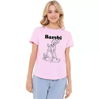 Buy Disney Womens Fashion T-Shirt Bambi Colour Me In Top Tee S-XL Official • 13.99£