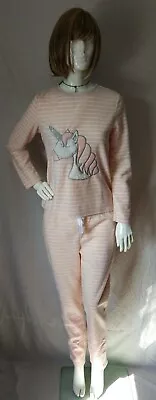 Buy BNWT Womens Unicorns Unicorn Horses Warm Soft Fleece Pyjamas PJ Pj's Set 10 / 12 • 22.95£