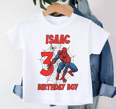 Buy Children's Spiderman  Birthday Boy T Shirt * Personalised • 7.99£