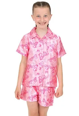 Buy Barbie Girls Short Satin Pyjama Set For Kids Silk • 14.99£