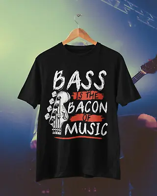 Buy Funny Guitar T Shirt Bass Is The Bacon Of Music Bassist Musician Gift Idea • 11.16£