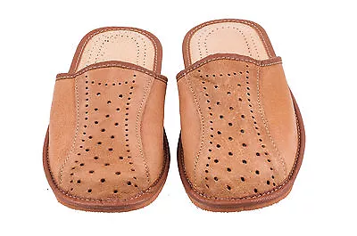 Buy Mens Natural Leather Slippers Shoes Size 6 7 8 9 10 11 12 New Luxury Flip-Flop • 9.99£