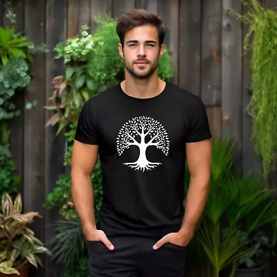 Buy Tree Of Life T Shirt, Yggdrasil Healing Staff Spiritual Mythical Tree Tee Tops • 10.99£