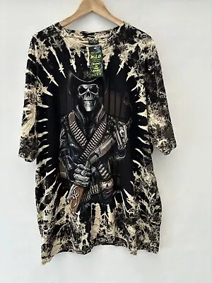 Buy Wild Glow In The Dark Mens T Shirt Size 3XL Gothic Skeleton Reaper Top XXXL NEW • 15£
