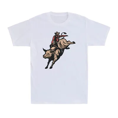 Buy Black Cowboy Bull Riding Shirt Rodeo African American Wild West Men's T-Shirt • 14.99£