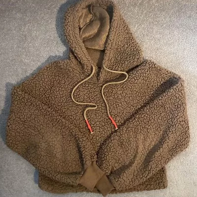Buy Brown Cropped Teddy Bear Hoodie Size Small • 6£