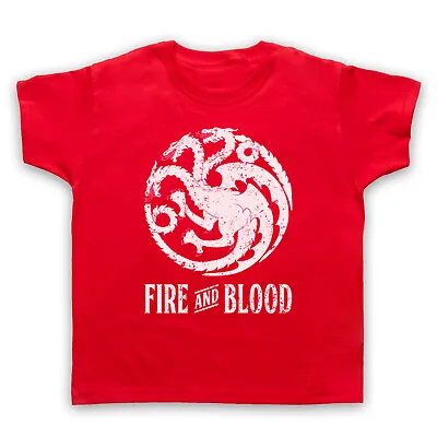 Buy Game Of Thrones Targaryen Dragon Sigil Fire And Blood Kids Childs T-shirt • 16.99£