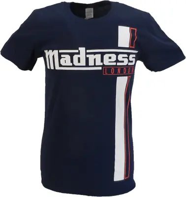 Buy Mens Navy Blue Official Madness Striped T Shirt • 17.99£
