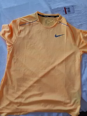 Buy Nike Dri Fit Men's Running T Shirt In Orange - Large Size • 7£