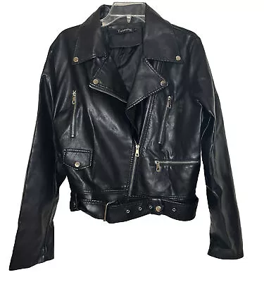 Buy Tanning Women’s Faux Leather Biker Jacket Black Large Accept Offer • 29.92£