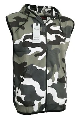 Buy Mens Body Warmer Camouflage Gillet Hoodie Casual Summer Hooded Tank Top S-2XL • 12.99£