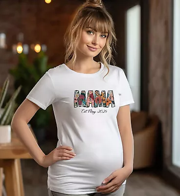 Buy Mum To Be T-shirt Funny Pregnancy Announcement Mummy Gift Pregnant, Floral Mama • 5.99£