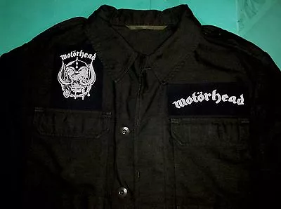 Buy Motorhead Ace Of Spades War-Pig Bomber Overkill Vintage Black Army Jacket Shirt • 46.99£