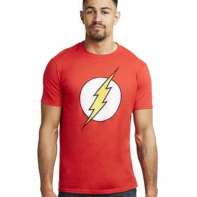 Buy Official DC Comics Mens The Flash Distressed Logo T-shirt Red S-XXL • 13.99£