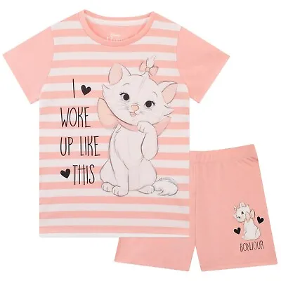 Buy Marie Disney Aristocats Pyjamas Kids Girls 2 3 4 5 6 7 8 9 10 Years Stripes Pink • 13.99£