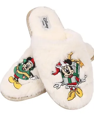 Buy Disney Mickey Mouse Ladies Warm Faux Fur Slippers • 4.99£