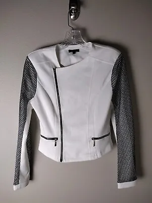 Buy Alt B Sleek Black White Mesh Sleeve Moto Jacket Small • 28.49£