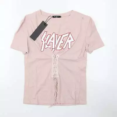 Buy Eight Paris Womens Pink Cotton Basic T-Shirt Size S Round Neck - Layer, Corset D • 5£