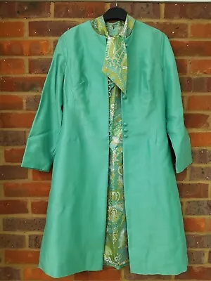Buy Vintage Day Dress And Matching Jacket C1960's Carnegie Of London Size 18 • 75£