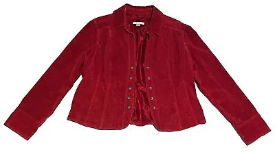 Buy Dressbarn Red Women’s Vintage Look ,100% Leather Snap Button Jacket Size L • 33.74£