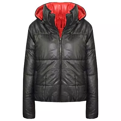 Buy Kids Girls Reversible Jackets Padded Quilted Cropped Hooded Puffer Jacket Coats • 5.99£
