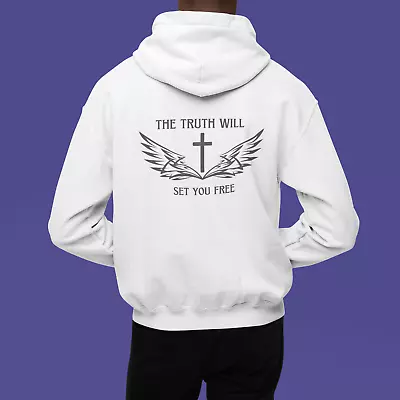 Buy The Truth Will Set You Free Hoodie, The Cross Hooded Sweatshirt, Christian Pu... • 53.69£