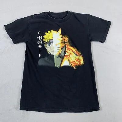 Buy Naruto Shirt Youth Small Black Shrt Sleeve Cotton Hinata Team 7 Kakashi Boys U26 • 3.90£