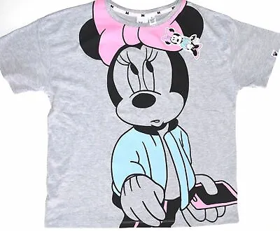 Buy Minnie Mouse T Shirt Primark Disney Grey Pink Blue Ladies Women UK Size 10 To 20 • 19.95£