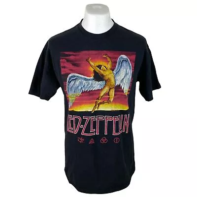 Buy Led Zeppelin T Shirt Vintage Black Large Band Tee Graphic Oversized • 25£