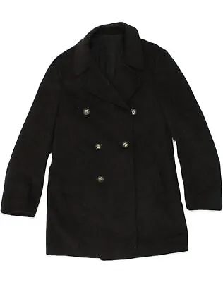 Buy MARZOTTO Mens Double Breasted Coat IT 52 XL Black Wool UR02 • 26.59£